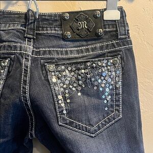 Miss Me Dark Wash Sequin Skinny Jeans